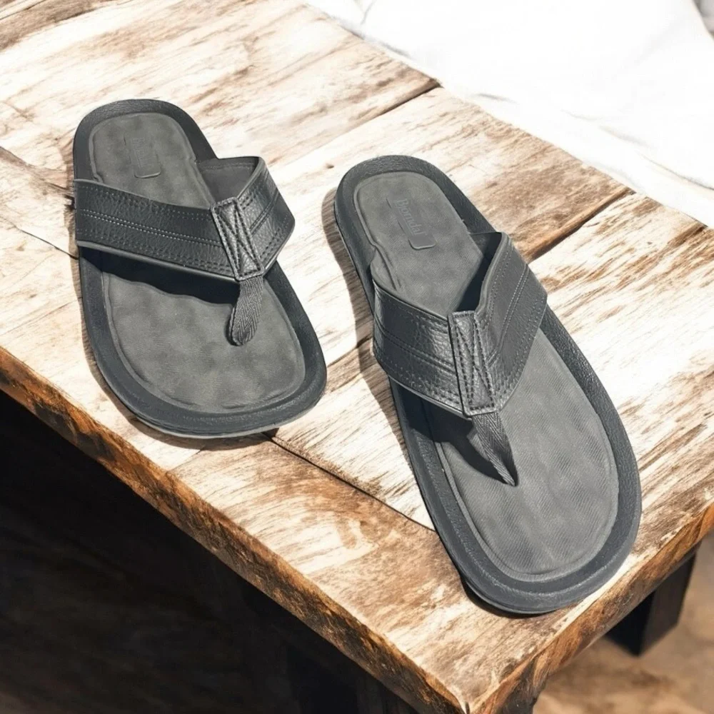Bjorndal Dunas Men Flip Flop Manmade Black Thong Sandals Shoes Mens Size 13